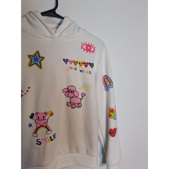 Lola & The Boys Colorful Hoodie White The World Is Beautiful Print, Size 10 - Picture 4 of 9